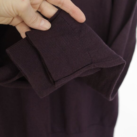 Sz M- Banana Republic Fcty Cotton Rayon Silk Cashmere Purple V-Neck Knit Sweater - Picture 4 of 9